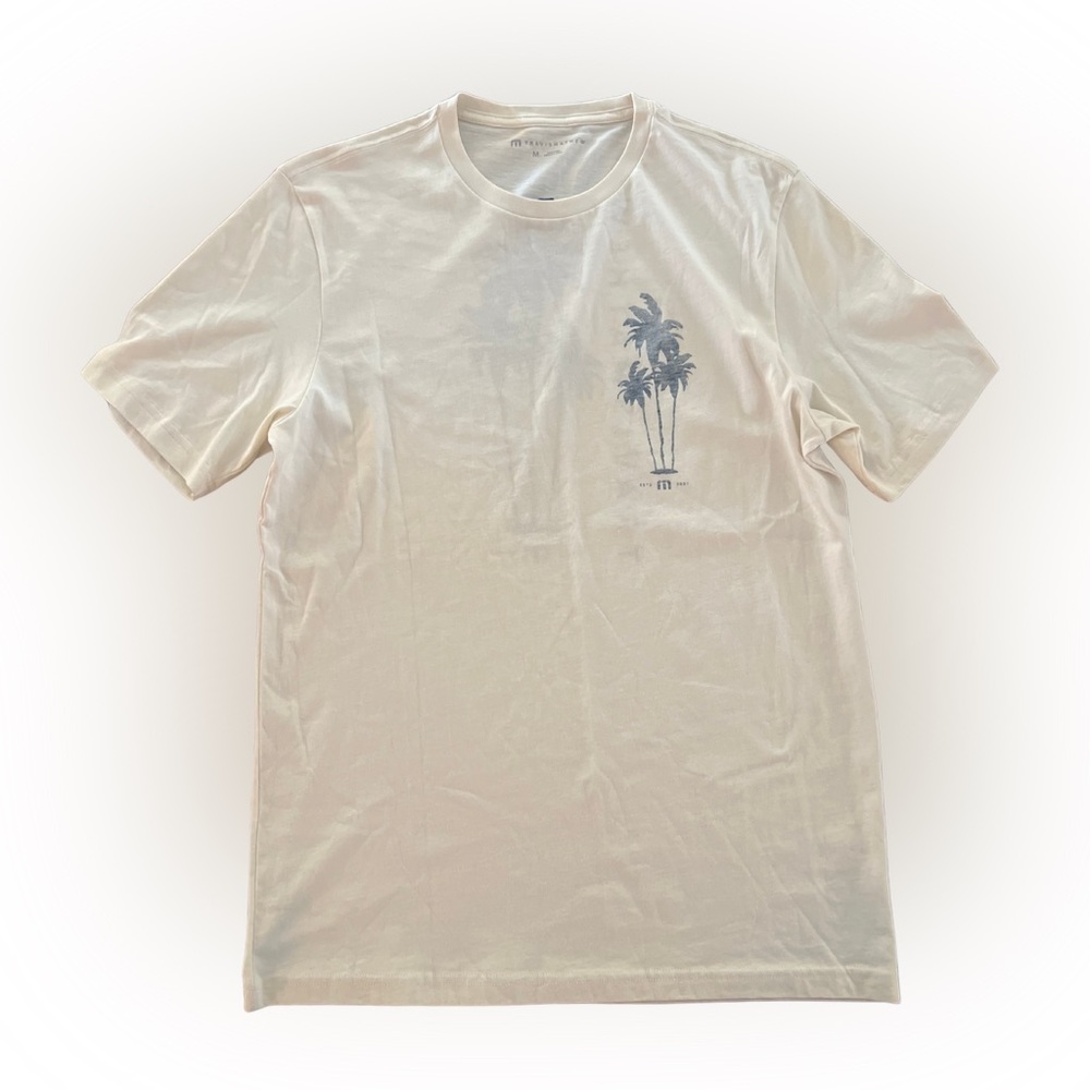 Men’s Travis Mathew White Palm Tree Graphic Golf T-Shirt Size XL